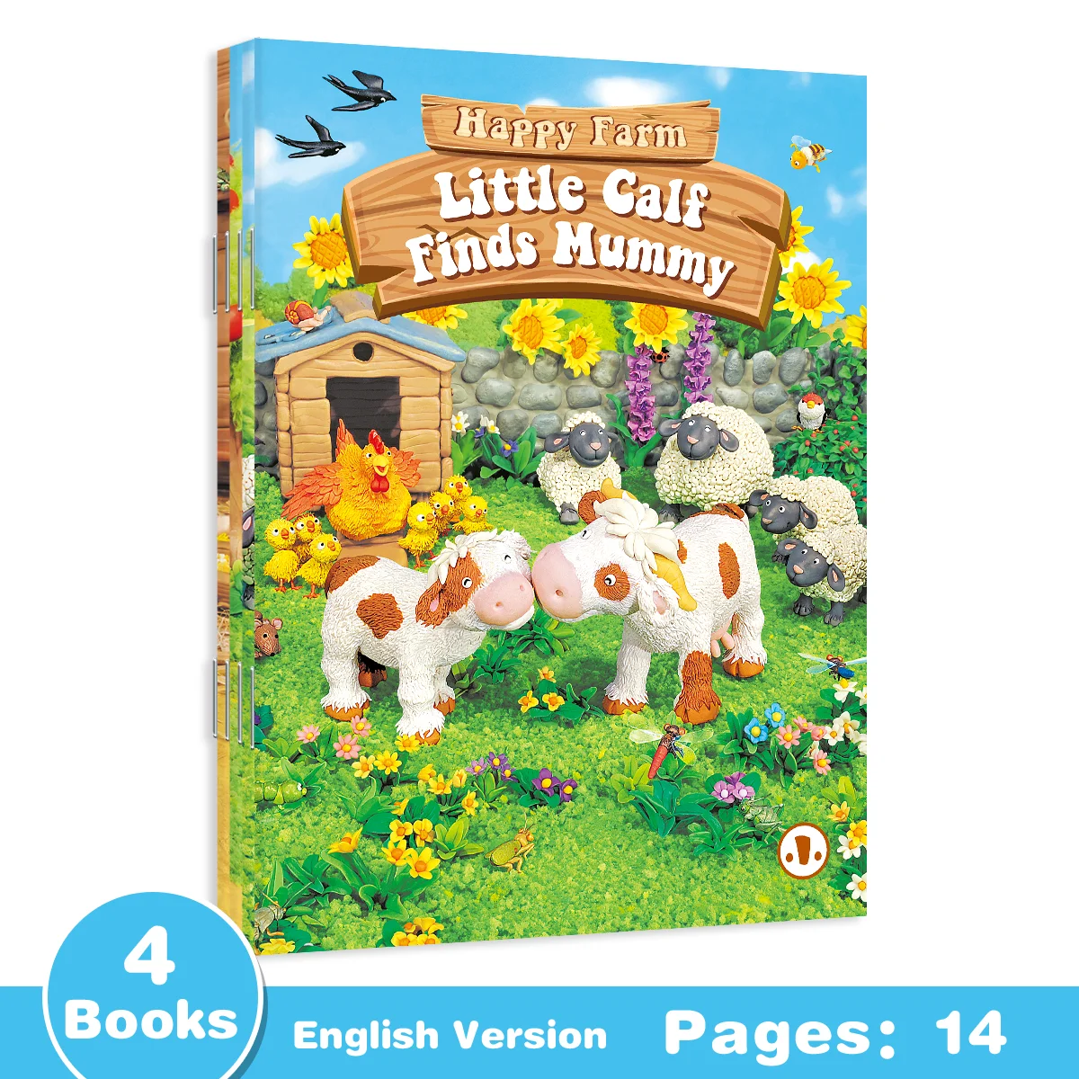 Серия Английских Детских Книг Happy Farm Упаковка Из 4 Штук С Милыми Животными