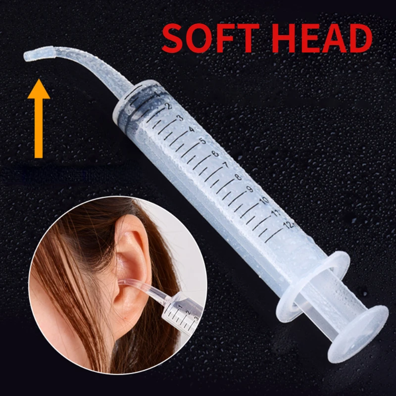 

12ML Ear Cleaner Washer Syringer Elbow Rubber Tube Earwax Cleaning Removal Tool Flushing Irrigation Wax Cleanser Ear Care Tools
