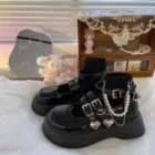 Женские туфли WHNB, Туфли Мэри Джейн из искусственной кожи в японском стиле ретро, корейские туфли JK на платформе и высоком каблуке, новинка 2022