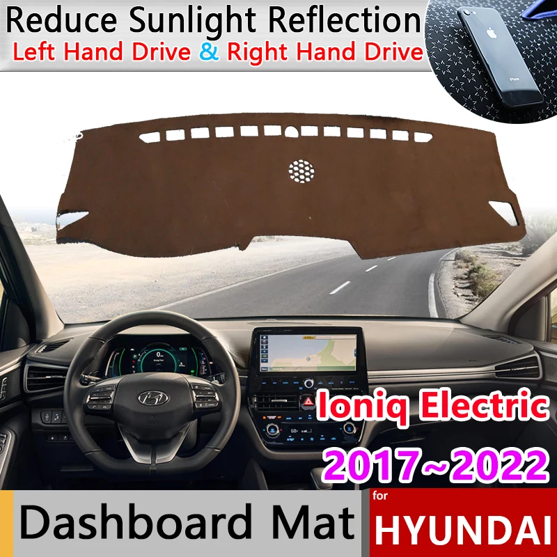 

Накладка на приборную панель автомобиля, коврик, коврик для Hyundai Ioniq, Подключаемая гибридная электрическая накладка 2017 ~ 2022, 2018 2019 2020 2021 навес ...