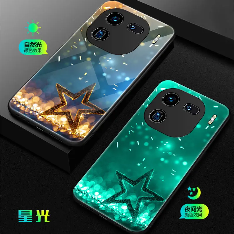 Светящиеся фотообои для Vivo iQOO 12 Pro чехол светящийся в темноте кот и рыба