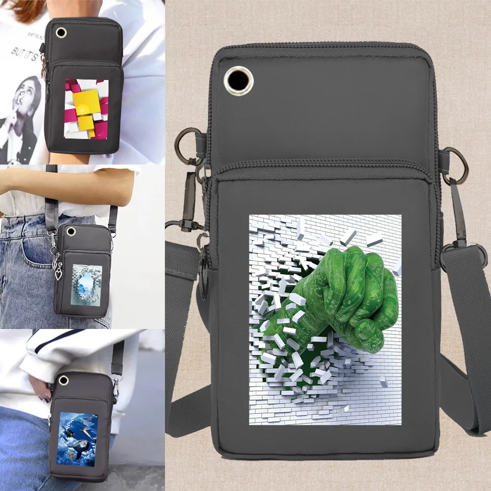 

Женская сумка, кошельки, сумки через плечо, сумка на руку, универсальная водонепроницаемая сумка-Органайзер для сотового телефона Apple/Huawei/Samsung серии 3D