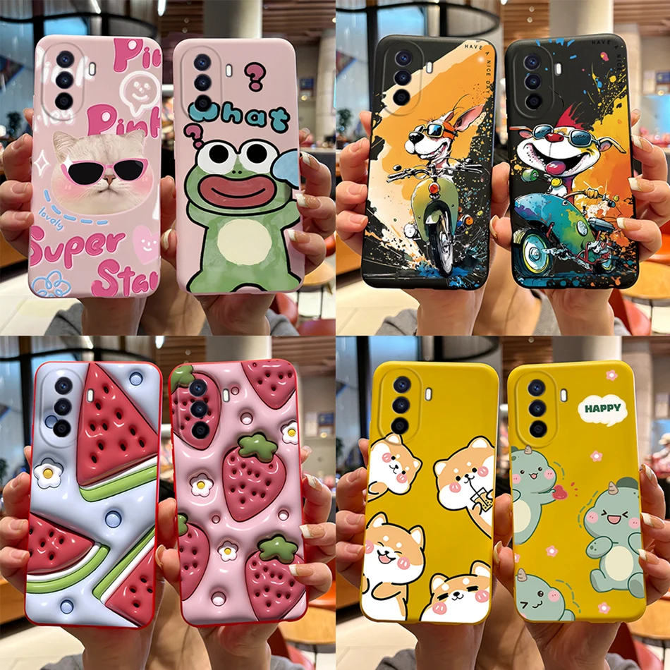 Фото Чехол для Huawei Nova Y70, задняя крышка из мягкого силикона и ТПУ с рисунком для Huawei nova Y70 Plus, чехлы NovaY70 Y 70 №1