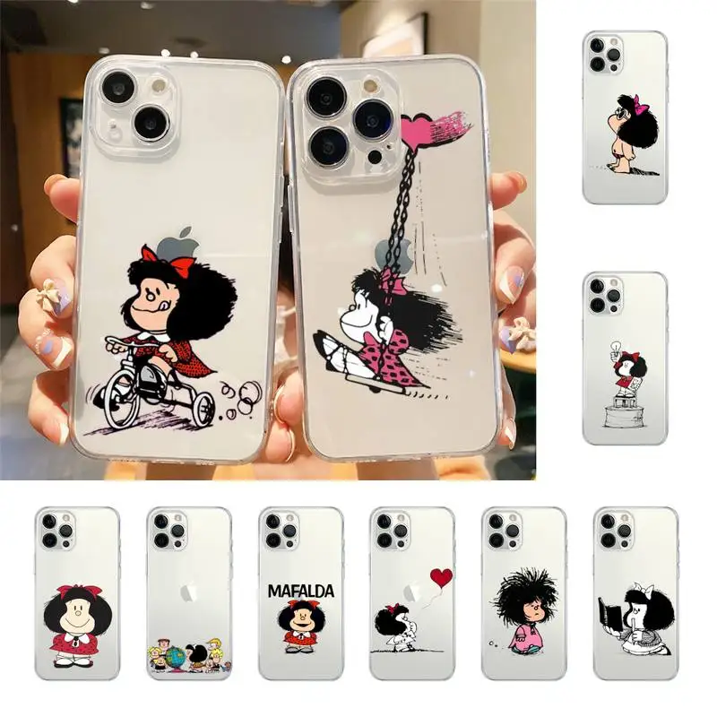 

Cartoon Mafalda Phone Case For Iphone 7 8 Plus X Xr Xs 11 12 13 Se2020 Mini Mobile Iphones 14 Pro Max Case