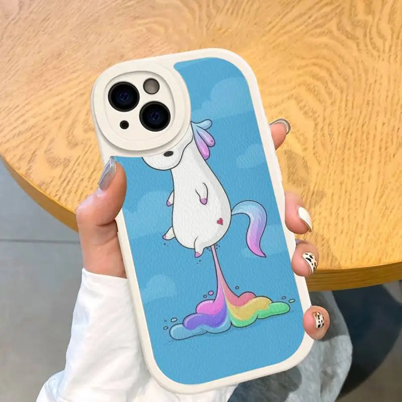 Unicorn cartoon Phone Case Hard Leather For iPhone 14 13 12 Mini 11 14 Pro Max Xs X Xr 7 8 Plus