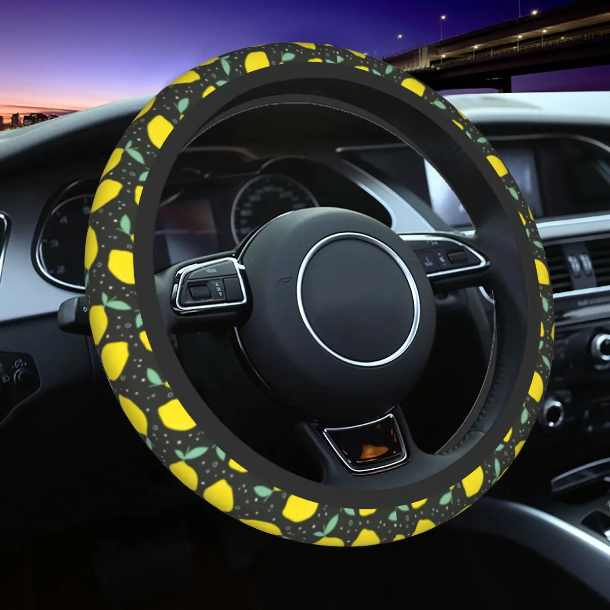 

Lemon Car Steering Wheel Cover 38cm Elastic Fruit Fashion Car-styling Interior Accessories