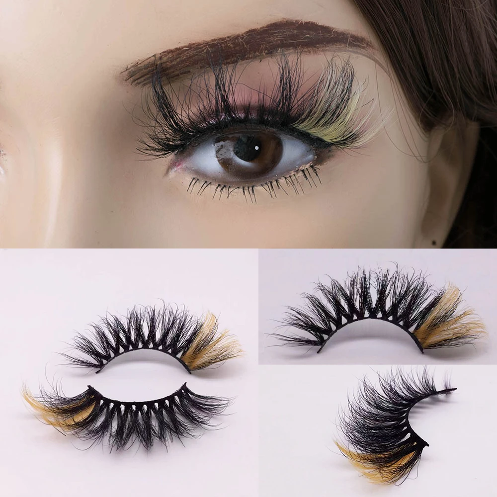 Красные синие фиолетовые Розовые Смешанные 3D норковые цветные ресницы Омбре