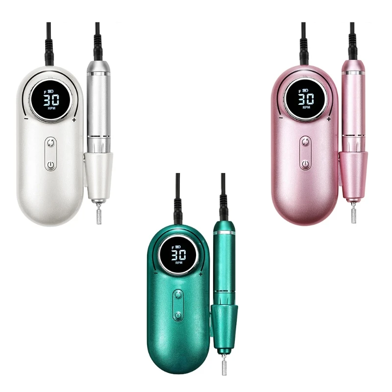 

30000RPM Portable Nail Drill Machine Set Professional Rechargeable for Acrylic Manicure Pedicure Polishing Cuticle