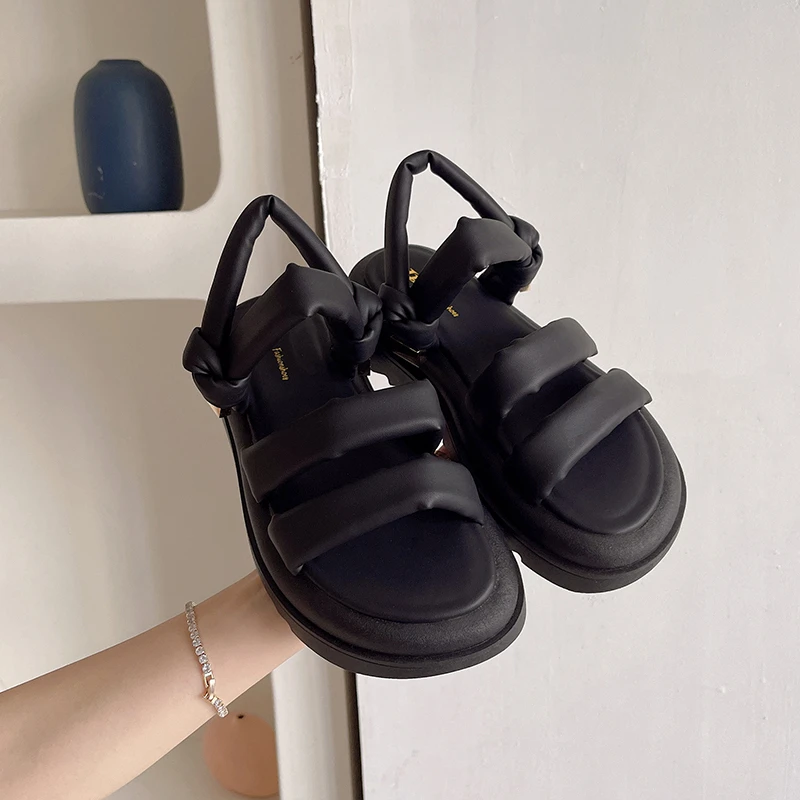 

Thick Slip on Women Sandals Casual Platform Sports College Beach Summer Sandals Slides 2022 New Flats Running Hiking Women Shoes