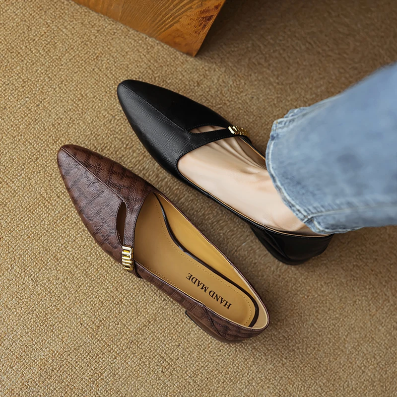 Женские туфли-лодочки из натуральной кожи туфли овечьей и воловьей свиной шкуры