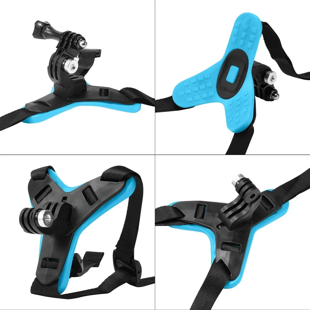 Черное крепление на подбородочный ремень для GoPro Hero 12/11/10/9/8/7/6/5 DJI Osmo Insta360 AKASO YI