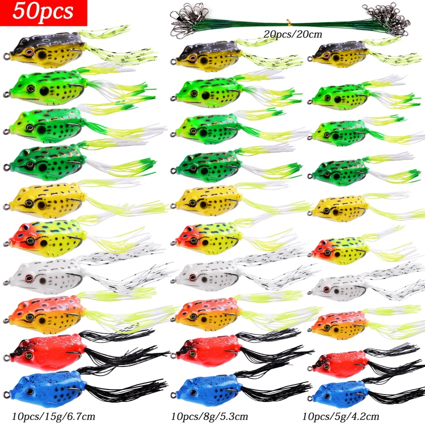 Aorace 5g-15g Frog Soft Fishing Lures Double Hooks Top water Ray Frog Artificial Minnow Crank Bait Silicone Artificial Wobbler