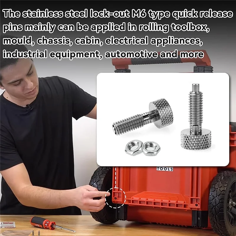 Ручной выдвижной пружинный Плунжер с блокировкой ручки накатанным стержнем М6