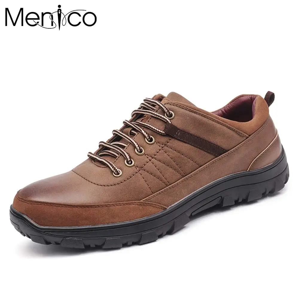 

Menico 2022 New Men's Casual Shoes Round Head Toe Leather Loafers Breathable Anti-slip Office Shoes Sneakers Large Size 39-46