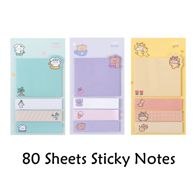 

Cute Cartoon Bear Sticky Notes Memo Pad Diary Stationary Flakes Scrapbook Decorative Kawaii Animal N Times Sticky Pad