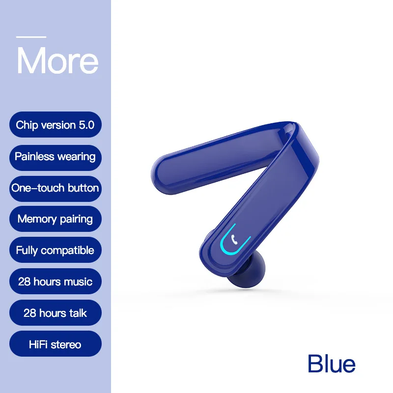 

Новые наушники YX18 Bluetooth 5,0 гарнитура Беспроводные наушники с ушным крючком деловые спортивные наушники-вкладыши с микрофоном