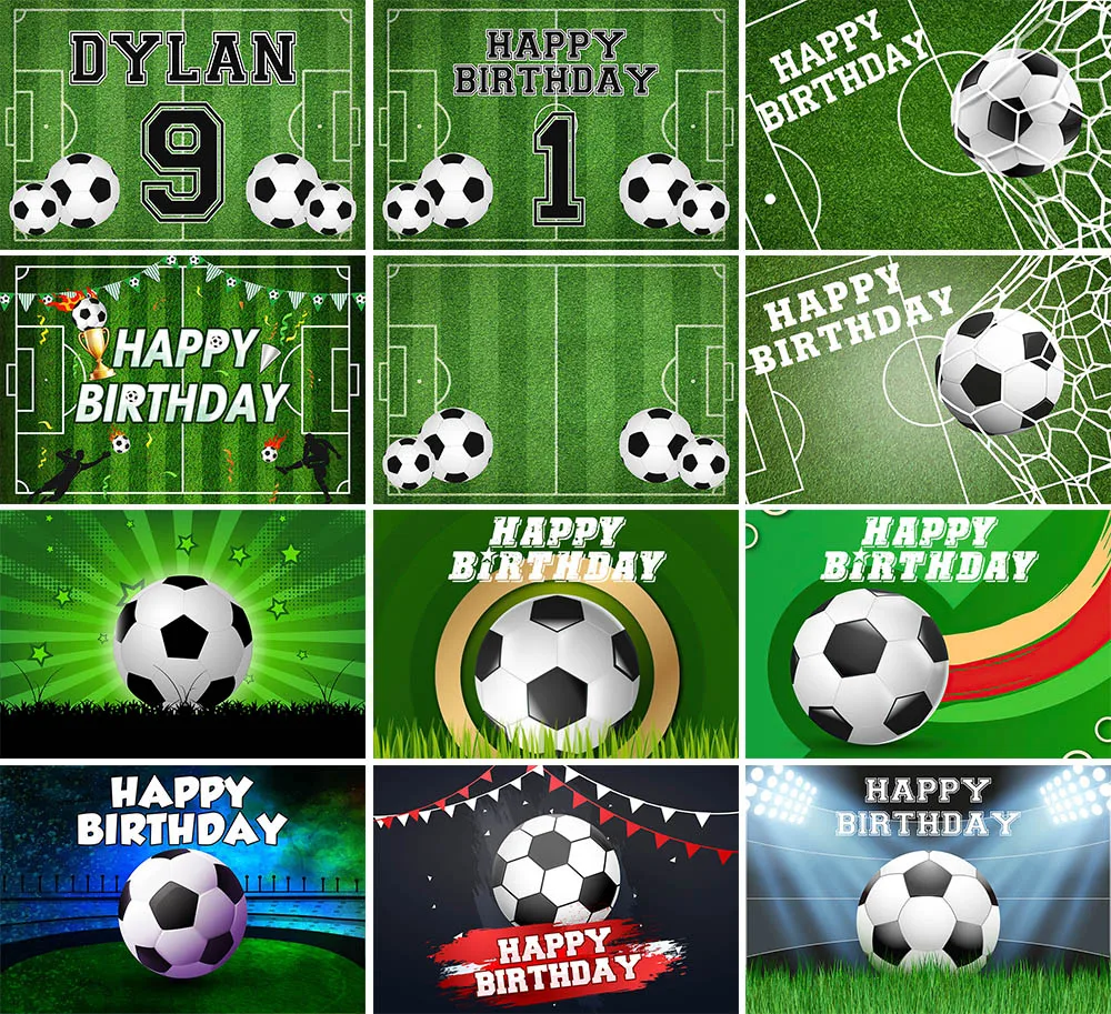 

Photo Background Football Soccer Baby Boy Birthday Party Sports Field Stadium Grassland Decor Photography Background Studio Prop