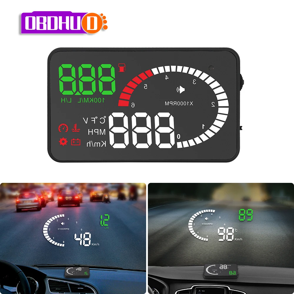 

Автомобильный дисплей X6 OBD2 II HUD на лобовое стекло, 3 дюйма Предупреждение о превышении скорости, система проектора на лобовое стекло, автомоб...