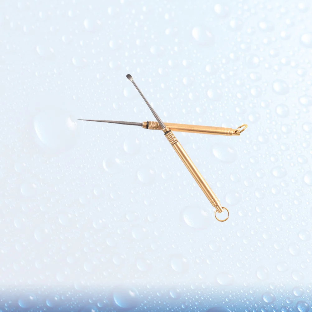 2 шт. портативная титановая зубочистка ушная ложка водонепроницаемая для зубов