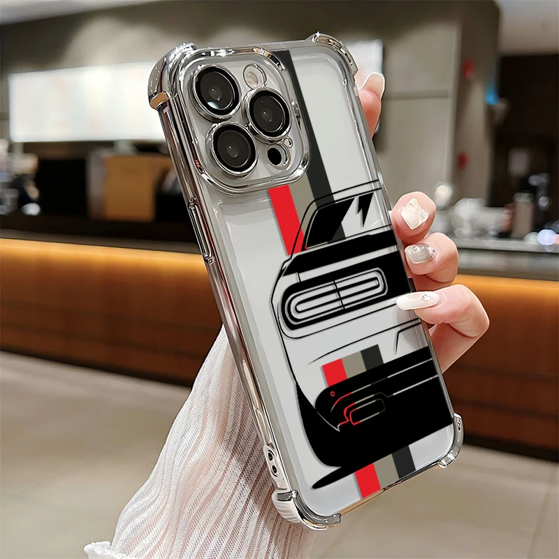 Фото Роскошный чехол для телефона с покрытием под спортивный автомобиль для iPhone 17, 16e, 16, 15, 14, 13, 12, 11 Pro Max, X, XR, XS Max, 7, 8, Mini, Air, Plus, противоударный №3