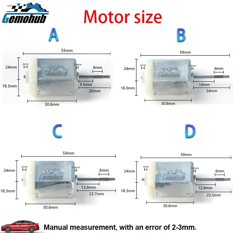 Gemohub Автомобильный Электрический дверной зеркальный двигатель постоянного тока