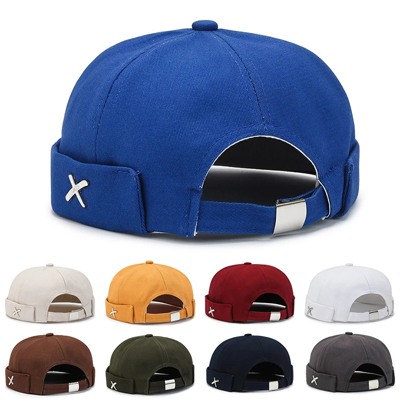 

Men Cotton Brimless Skullies Cap Vintage Dome Hat Solid Street Portable Hats Summer Multipurpose Beanie Hat Hip Hop Hats
