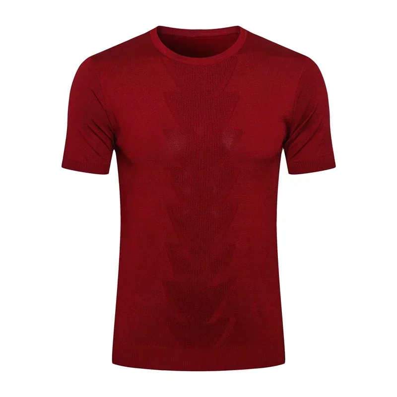 SIJITONGDA 2025 шелковая мужская рубашка новинка лета года короткая футболка с тонкой