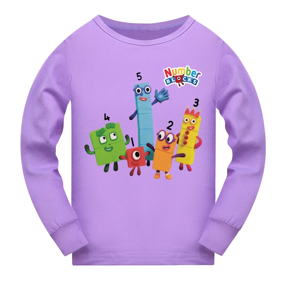 Educational NumberBlocks Shirt Kids Casual Sleepwear Baby Boys Long Sleeve Tops Toddler Girls Sweatshirt Children's Pyjama Tops