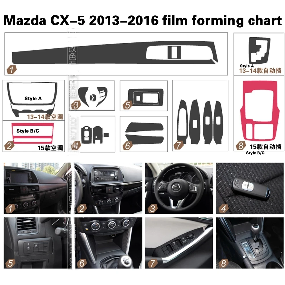 

Стайлинг автомобиля 3D 5D углеродное волокно Автомобильный интерьер центральная консоль изменение цвета молдинг наклейки для Mazda cx-5 2013-2016