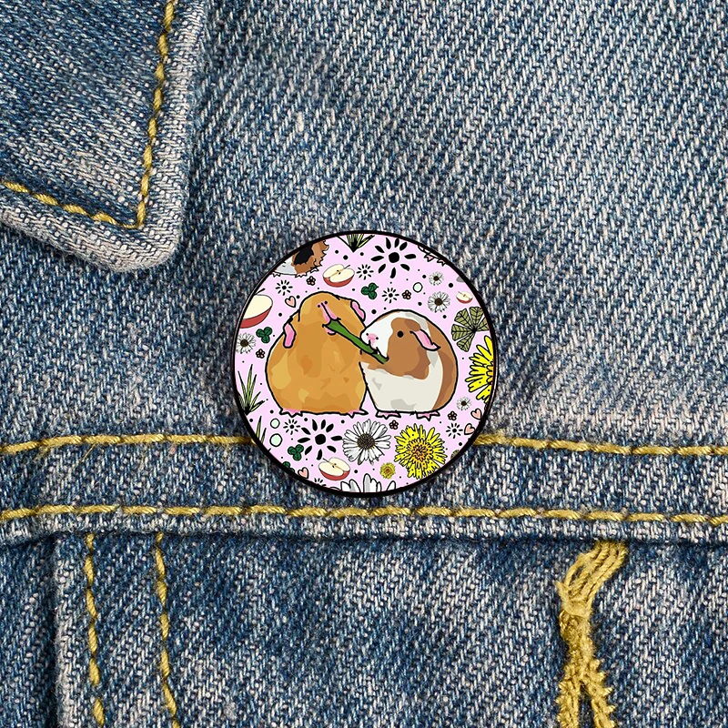 

Bubu the Guinea Pig in Pink Pin Custom Funny Brooches Shirt Lapel Bag Cute Badge Cartoon Jewelry Gift for Lover Girl Friends