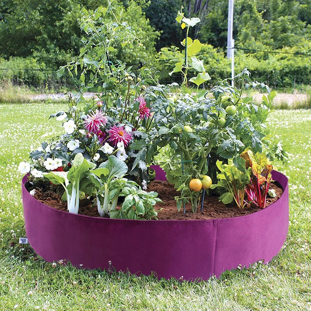 Felt Fabric Planter Bed Home Garden Greenhouse Flower Vegetable Fruit Grow Pot Planting Bucket