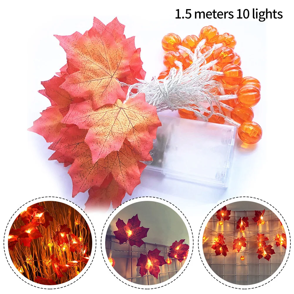 

Maple Leaf String Lights 4.5V Christmas Decor Durable Fairy Light Fall Garland Home Lamp Leaves Ornament Party