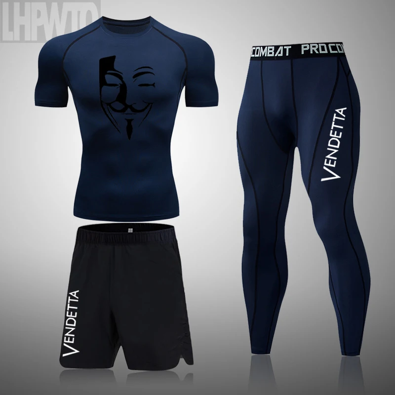 Спортивный комплект для тренировок и бега спортивный костюм Мужская