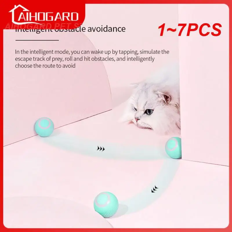 

1~7PCS Smart Cat Rolling Ball Toys Rechargeable Cat Toys Ball Motion Ball Self-moving Kitten Toys for Indoor Interactive Playing