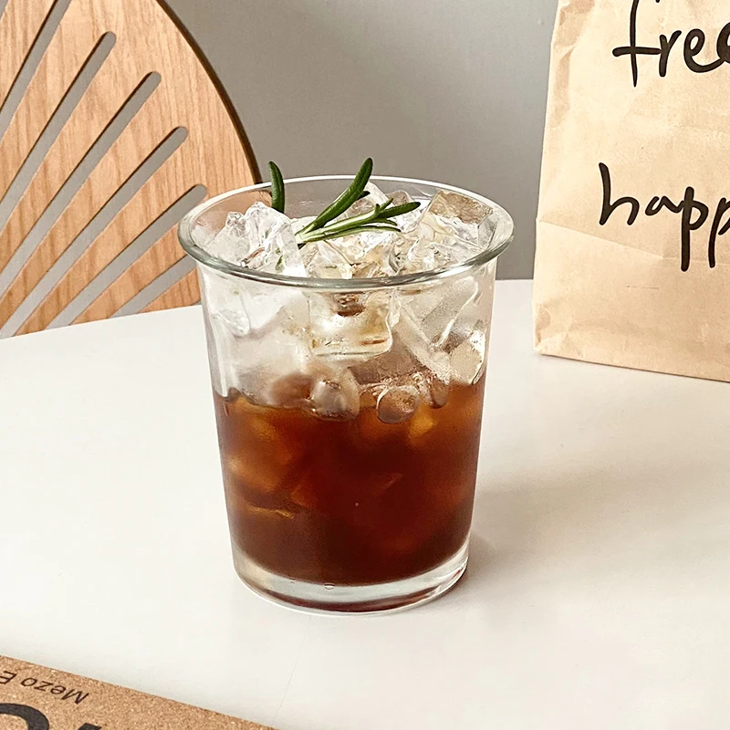 Винтажная кофейная стеклянная ретро-кружка объемом 360 мл для завтрака и молока