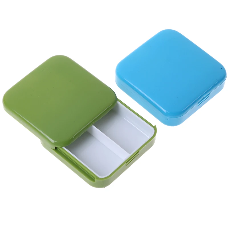 

4 Colors Mini Portable 2 Grid Push Open Style Pill Box Tablet Storage Case Container Cases Storage Box Medicine Pillbox