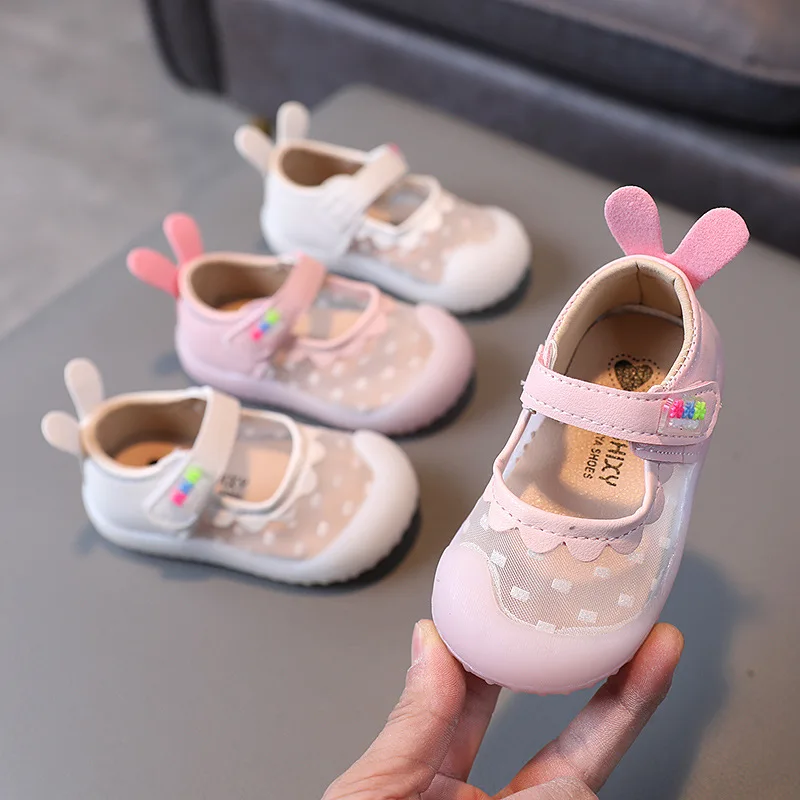 Baby Girls Princess Shoes Summer Leather Lace Flat Sandals Girl Toddler Cute Clogs Shoes For Kids Soft Sole Prewalker Beach Shoe