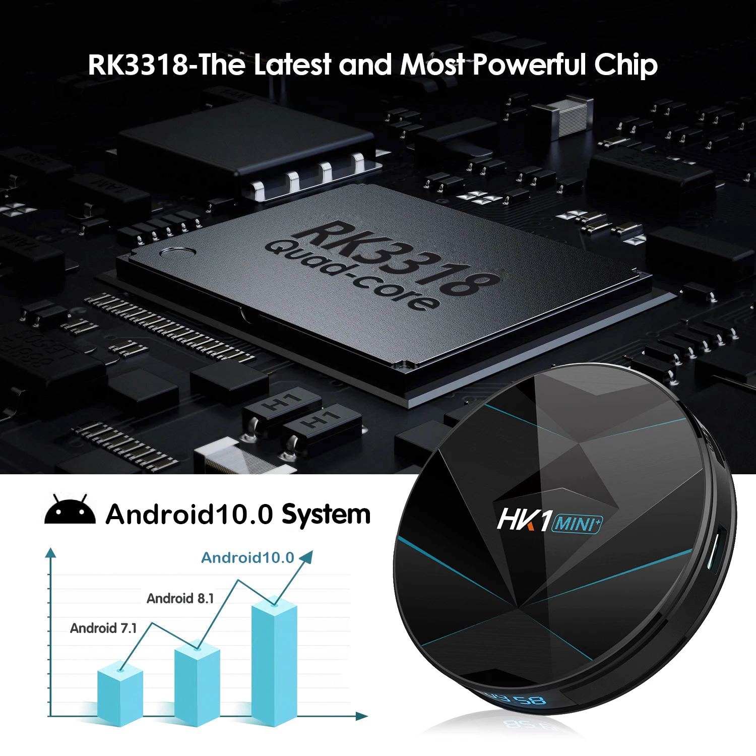 Мини-приставка смарт-ТВ HK1MAX Android 11 0 Wi-Fi 4 ядра 16 + 32/64 ГБ |