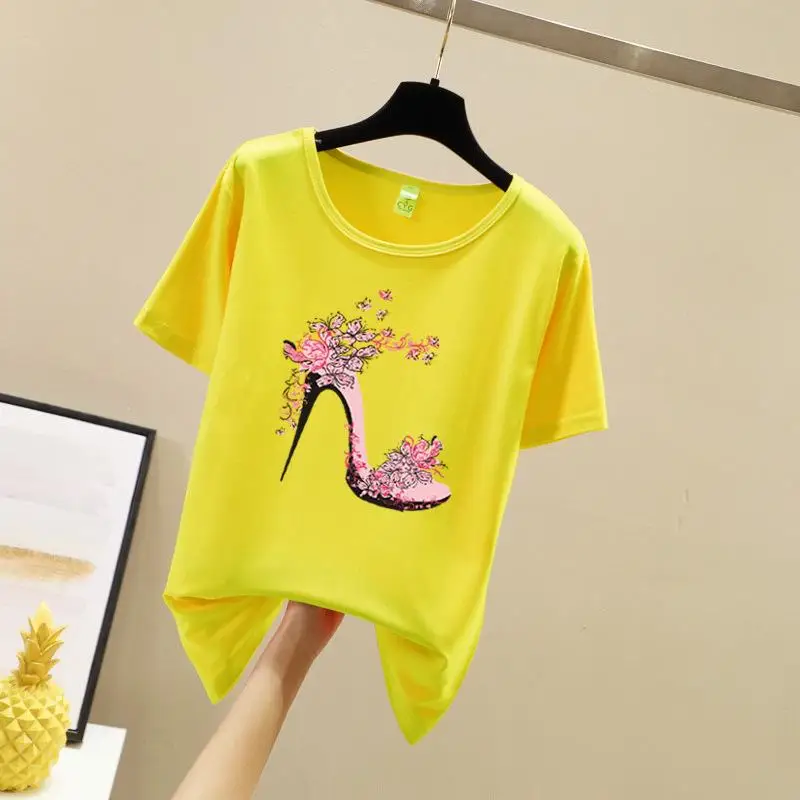 

T Shirts Womens T-Shirt Cotton Top Tee Shirt Femme Kawaii Tshirts Women Tops Summer T-Shirts Camisetas Mujer Verano