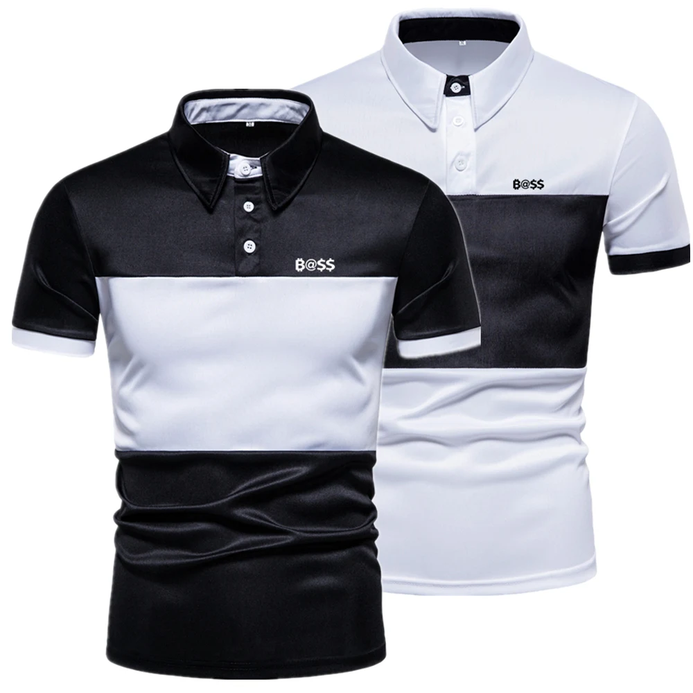 

Men's New Fashion Short Sleeve POLO Shirt 20% Cotton 80% Polyester