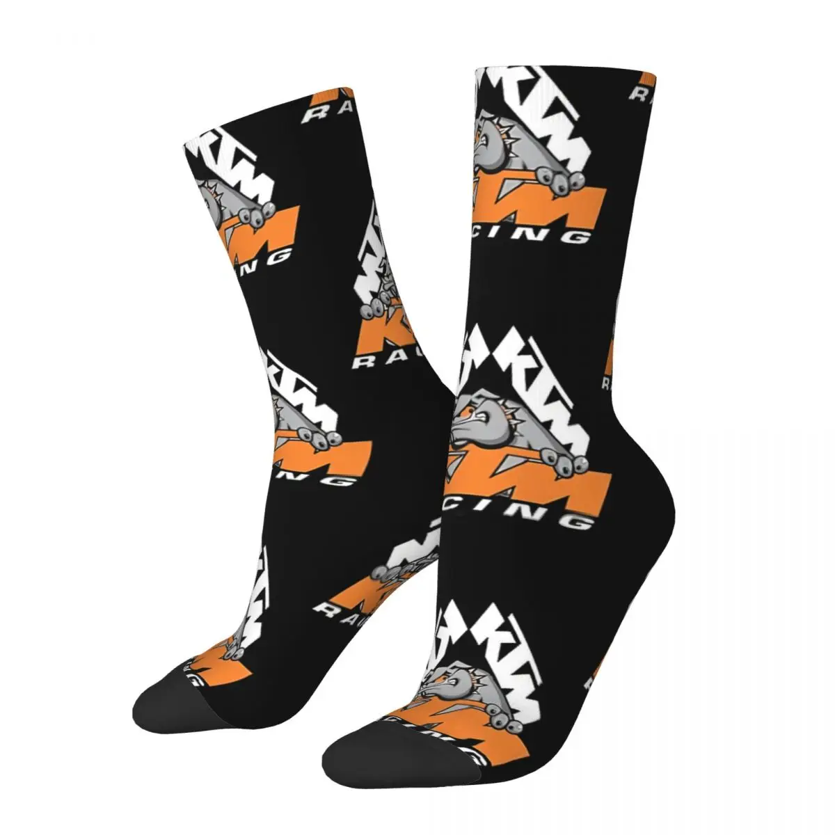 

Truewin Motorbike Adventure Dog Crazy Men's Socks Ready To Race Enduro Cross Motocross Bitumen Bike Pattern Printed Crew Sock