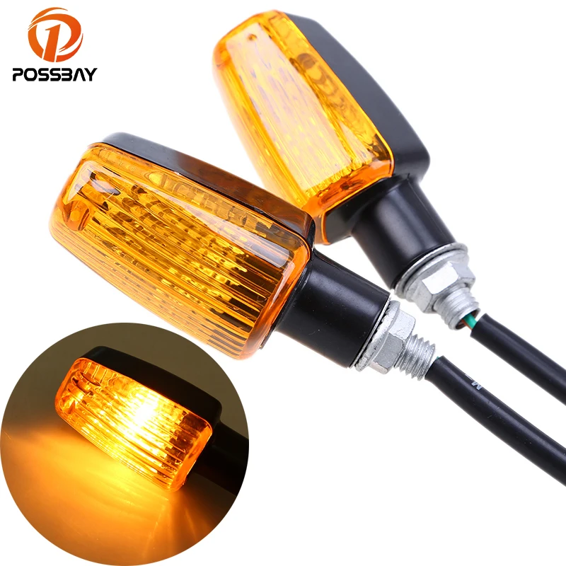 

POSSBAY 2 Pcs Motorcycle LED Turn Signal Lights Flasher Indicators Blinker Lamp for Suzuki Harley Honda CB400 CB1300 Cafe Racer
