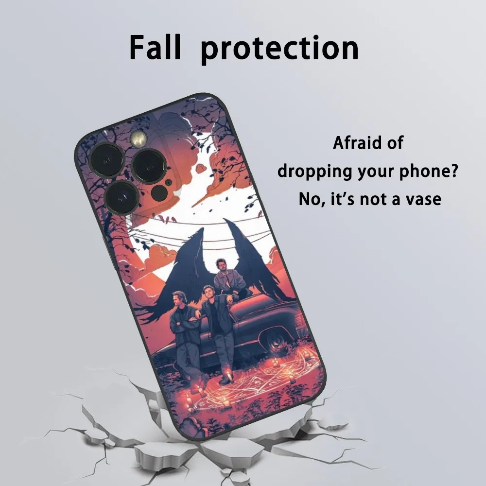 Чехол для телефона S-Supernaturals с ТВ-шоу iPhone 16 15 14 13 Pro Max Plus Mini Frosted Soft Shell Funda