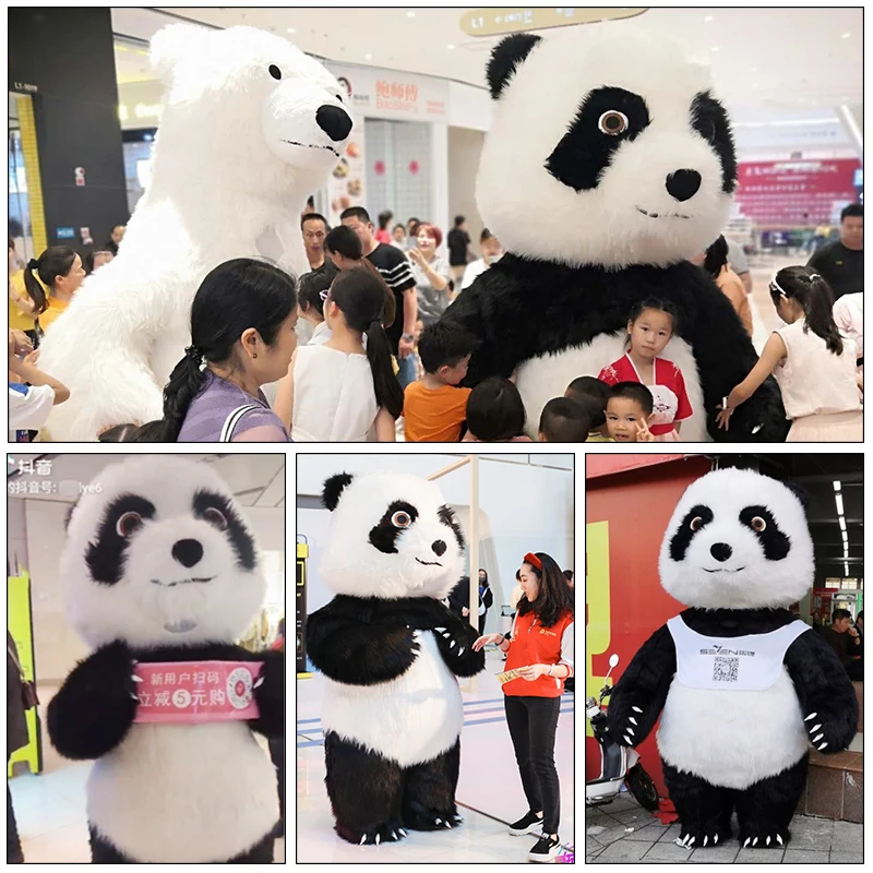 Надувная панда мультяшный кукольный костюм полярный медведь лидер продаж