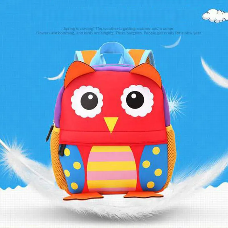 Waterproof Children Cute Animal Schoolbag Kids Kindergarten Cartoon Animal Toddle Kids Backpack for 2-5 Years School Backpack
