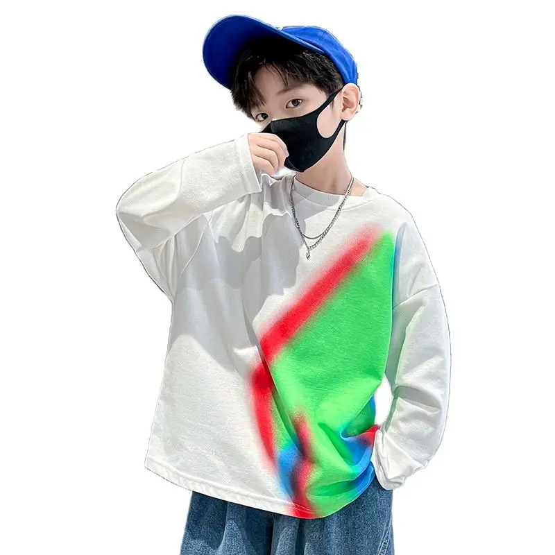 

Детская Свободная рубашка с длинным рукавом, с принтом граффити