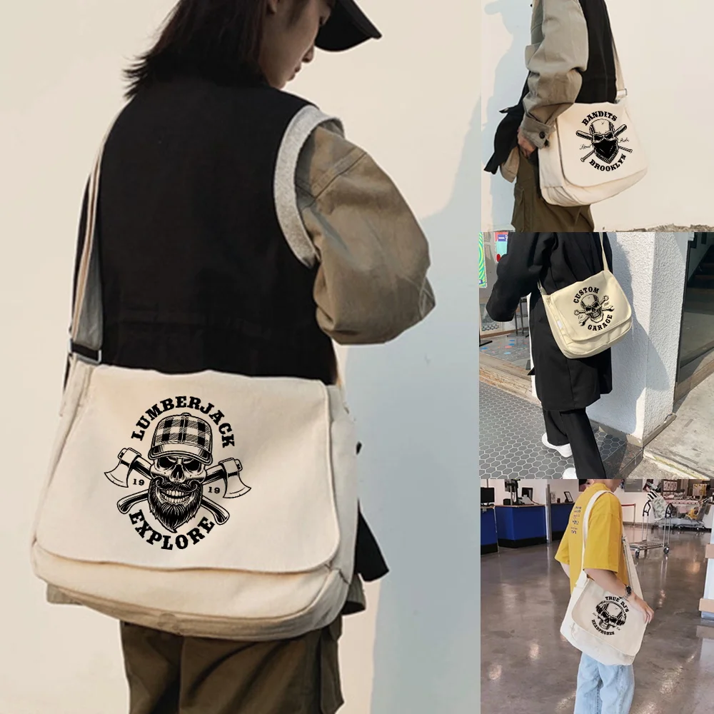 

Crossbody Bags Women Large Capacity Shoulder for Women Simple Messenger Bag Skull Pattern Ladies Shopper Purse Handbags