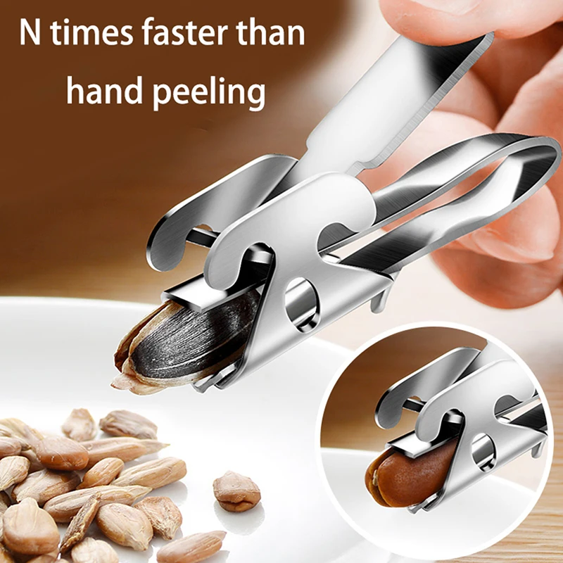 1Pc Stainless Steel Melon Seed Peeling Artifact Pine Nut Opening Device Melon Seed Peeler Peanut Sheller Shell Opener