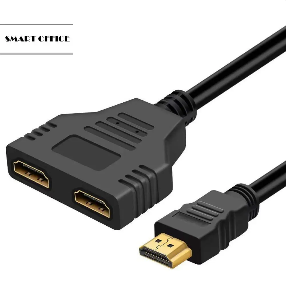 HDMI Splitter Adapter Cable 1 Male To Dual HDMI 2 Way Female 4K 3D Y Splitter Cable for Laptop TV Monitor 1080P 1 in 2 Out LED