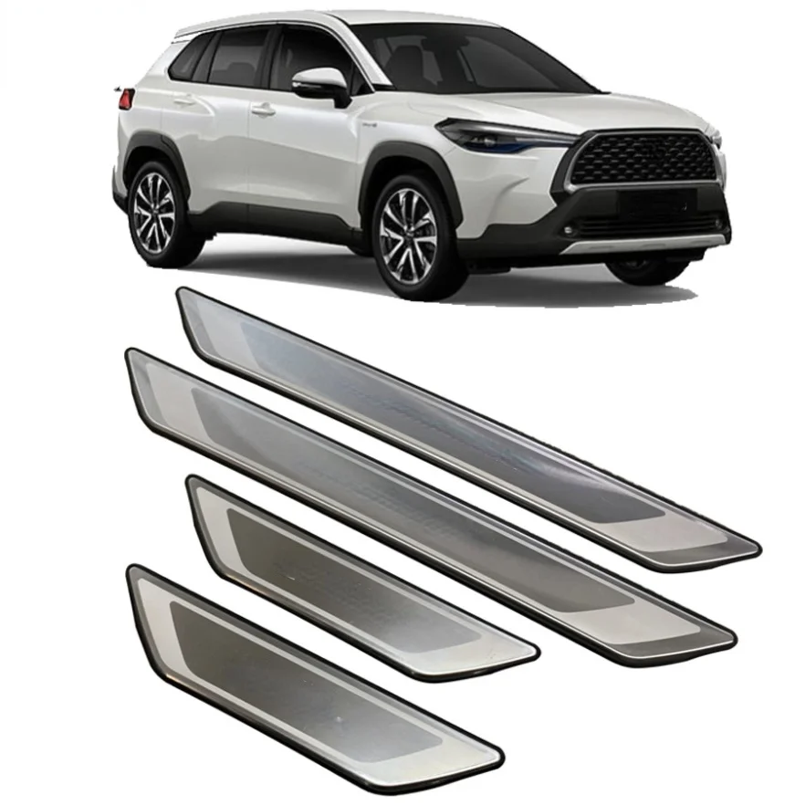 

Накладка на порог для Toyota Corolla Cross (XG10) 2020 2021 из нержавеющей стали